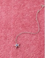 lissie star necklace with blue cubic zirconia stone in platinum plated