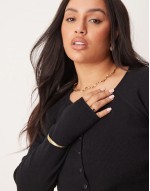 Curve 14k gold plated cuff bracelet with twist detail