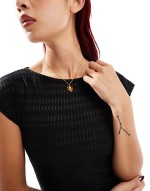 lexi heart pendant necklace with amber stone in gold