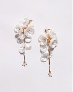 chicfloral long floral pearl earrings