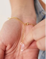 multi crystal drop bracelet in 18k gold plated