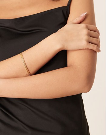 flat box chain bracelet in 18k gold plated