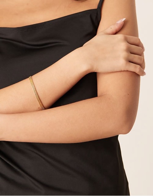 flat box chain bracelet in 18k gold plated