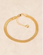 flat box chain bracelet in 18k gold plated