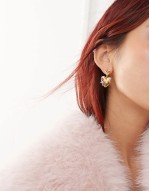 galaxy heart earrings in 18k gold plated