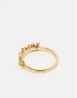 Curve 14k gold plated ring in floral design