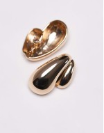 Emilie double teardrop stud earrings in gold tone
