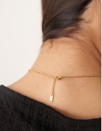 embellished bubble initial L necklace in gold