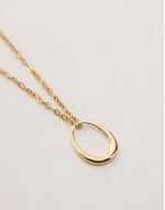 moonlit large molten pendant necklace in gold