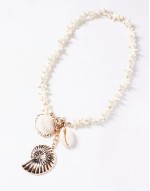 starfish chain shell charm necklace in gold