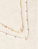 multirow beaded necklaces with starfish and turtle pendants