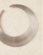 wire statement collar necklace in silver