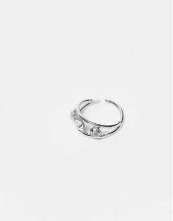 8mm gem set clicker in sterling silver