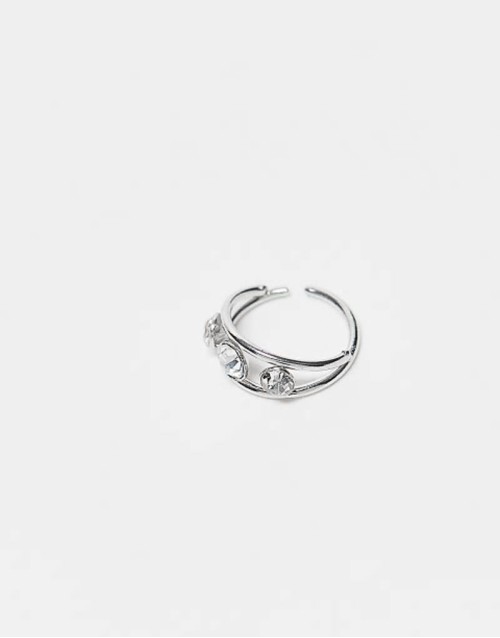 8mm gem set clicker in sterling silver