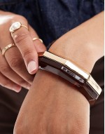 Limited Edition bangle bracelet with mixed resin and gold tone detail