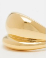 Neck on the Line chunky stainless steel ring in gold plated