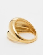 Neck on the Line chunky stainless steel ring in gold plated