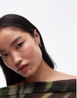 hex earrings in gold
