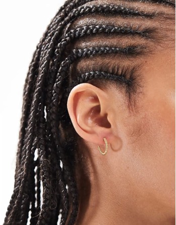 14mm ball effect hoop earrings in gold plated