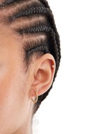 14mm ball effect hoop earrings in gold plated
