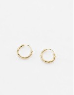14mm ball effect hoop earrings in gold plated