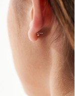 gem set red heart stud earrings in sterling silver