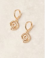 huggie hoop earrings with swirl pendant