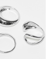 unisex 3 pack wrap around rings in silver