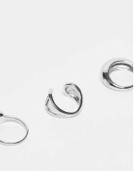 unisex 3 pack wrap around rings in silver