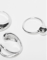 unisex 3 pack wrap around rings in silver