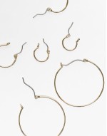 multi-size hoop earring 3-pack in gold