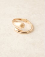 cuff bracelet with wrap around molten detail with shiny and brushed gold tone