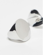 pack of 2 chunky rings in silver tone