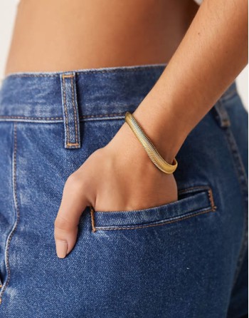 Lost Souls stainless steel 18ct gold plated soft snake chain bracelet