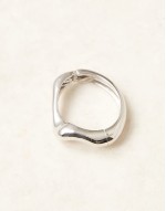 bangle bracelet in molten design in silver tone