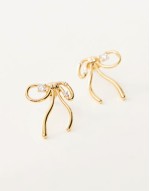 mini miffy stud earrings with white cz stone in platinum plated gold